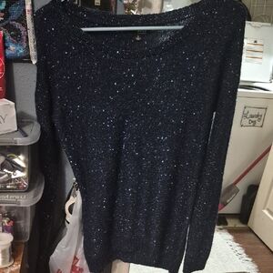 a.n.a Navy Sequin Sweater